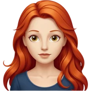 white woman with long red hair sticker