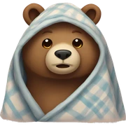 bear cozy in blanket sticker