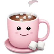 Light Pink mug of hot chocolate with marshmallows  sticker