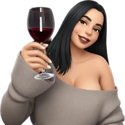 cozy girl with wine glass sticker