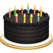 Black birthday cake sticker