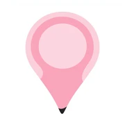 pink location pin sticker