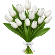 white tulip bouquet  sticker
