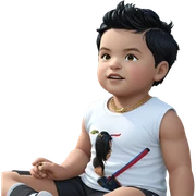 boy with black hair jewelry sticker