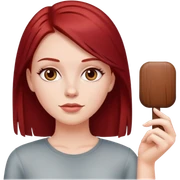 white girl with dark red straight hair sticker