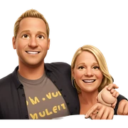 smiling couple in realistic setting sticker