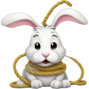 roped up bunny sticker