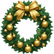 gold Christmas wreath  sticker