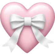 Pastel pink heart with white bow sticker