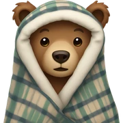 bear cozy in blanket sticker