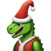 dinosaur dressed like santa  sticker