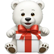White bear in a gift sticker