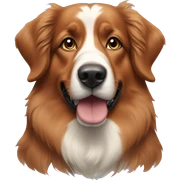 Red English shepherd dog with a long snout with blue bow  sticker