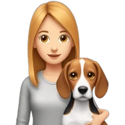 Beagle and girl sticker