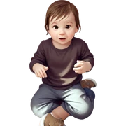 brown haired girl sitting quietly sticker