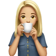 Girl sipping tea sticker