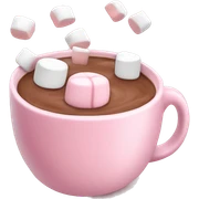 Light Pink mug of hot chocolate with marshmallows  sticker