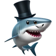 Shark with a top hat sticker