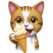 Cat eating ice cream sticker