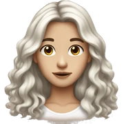 White PALE Teen with WAVY LONG BROWN HAIR and brown eyes  sticker