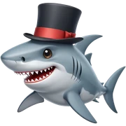 Shark with a top hat sticker