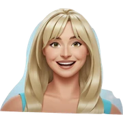 smiling girl with blonde hair sticker