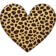 Leopard print heart sticker