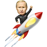 putin riding a rocket sticker