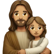 Jesus holding a girl  sticker