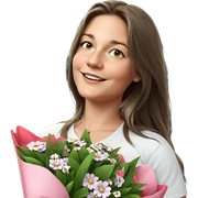 smiling girl with flowers sticker