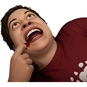bloodied grin of a boy sticker