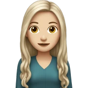 White girl with long brown hair sticker