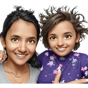 smiling girls with jewelry sticker