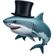 Shark with a top hat sticker