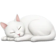 white cat sleeping sticker