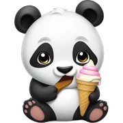 Panda eating ice cream sticker