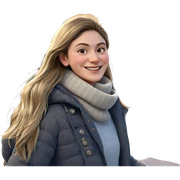 smiling girl in winter attire sticker