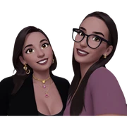 smiling girls with jewelry sticker