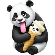 Panda eating ice cream sticker
