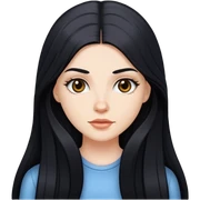 White girl with long black hair  sticker