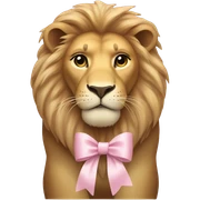 Lion with a little light pink bow sticker