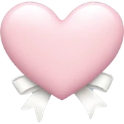 Pastel pink heart with white bow sticker