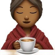 girl inside a blanket sipping coffee eyes closed sticker
