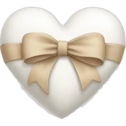 white heart with beige bow sticker