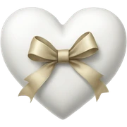 white heart with a bow sticker