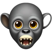 Primate with spider-like body and scary mouth sticker
