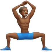 man stretching sticker