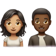 Girl and boy sticker