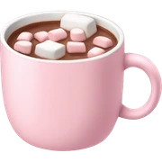 Light Pink mug of hot chocolate with marshmallows  sticker