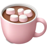 Light Pink mug of hot chocolate with marshmallows  sticker